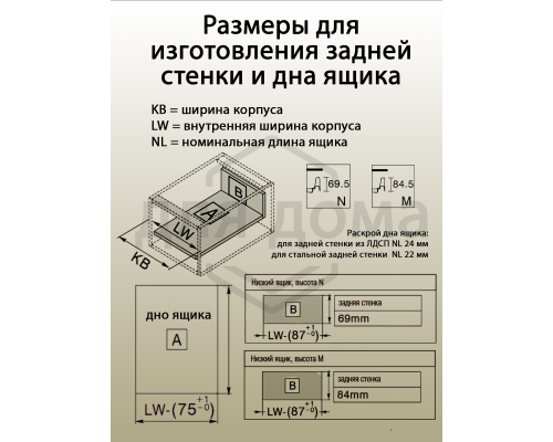 Комплект ящика Dragon Box длина 250 мм, высота 84мм с доводчиком, белый 1 ком.