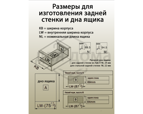Комплект ящика Dragon Box длина 250 мм. высота 84мм с доводчиком. серый 1 ком.