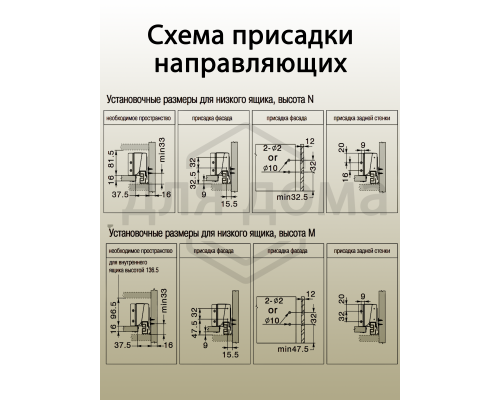Комплект ящика Dragon Box длина 500 мм. высота 84мм с доводчиком. серый 1 ком.