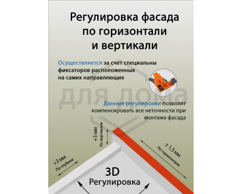Комплект направляющих Push-to-Open скрытого монтажа Firmax 3D Control  L=550мм, полного выдвижения, для ЛДСП 16мм, 3д регулировка (2 направляющие + 2 крепления) 1 ком.