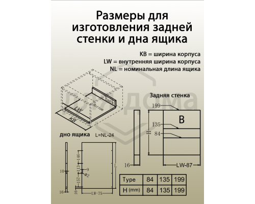 Рейлинг фронтальный Firmax для внутреннего ящика Slimline/Smartline, квадратный, L=1100 мм, антрацит 1 шт.
