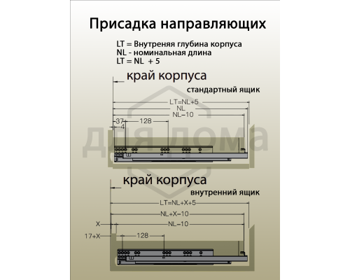 Комплект направляющих Soft-Close скрытого монтажа Firmax Smartline, L=300мм, полного выдвижения, для ЛДСП 16 мм с доводчиком, (2 направляющие + 2 крепления) 1 ком.