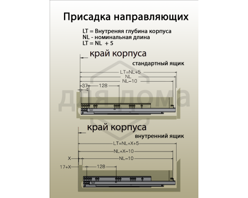 Комплект направляющих Soft-Close скрытого монтажа Firmax Smartline, L=350мм, полного выдвижения, для ЛДСП 16 мм с доводчиком, (2 направляющие + 2 крепления) 1 ком.