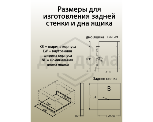 Комплект боковин Firmax длина 400 мм (левая, правая) для ящика Newline, белый 1 ком.