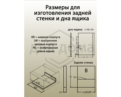 Комплект боковин Firmax длина 450 мм (левая, правая) для ящика Newline, серый 1 ком.