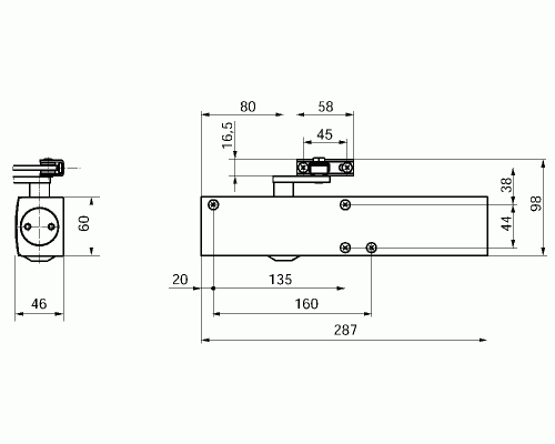 Доводчик GEZE TS 4000 EN1-6, без тяги, Коричневый