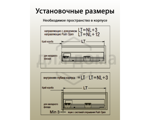 Комплект ящика Dragon Box длина 500 мм. высота 84мм с доводчиком. белый 1 ком.