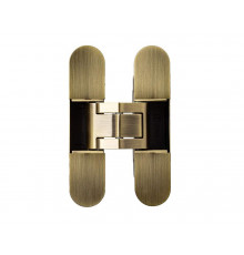 (1 кор.=2 петли) Петля скрытая ELEMENTIS, серия ITALY, универсальная, 3D, 120x27 мм, 60 кг, цамак, цвет  античная бронза