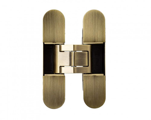 (1 кор.=2 петли) Петля скрытая ELEMENTIS, серия ITALY, универсальная, 3D, 120x27 мм, 60 кг, цамак, цвет  античная бронза