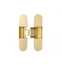 (1 кор.=2 петли) Петля скрытая ELEMENTIS, серия ITALY, универсальная, 3D, 120x27 мм, 60 кг, цамак, цвет золото матовое