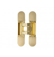 (1 кор.=2 петли) Петля скрытая ELEMENTIS, универсальная, 3D, 115x23 мм, 40 кг, цамак, золото матовое