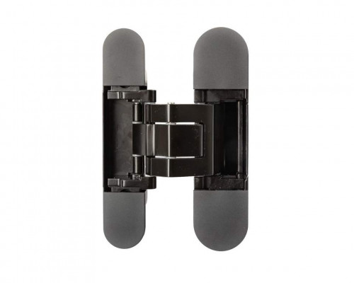 (1 кор.=2 петли) Петля скрытая ELEMENTIS, универсальная, 3D, 130x25/32 мм, 80 кг, цамак, черный матовый