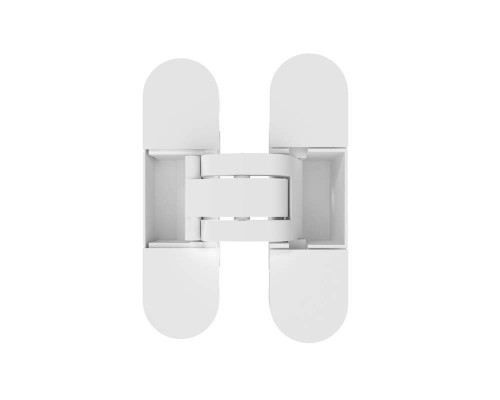 (1 корбка=2 петли) Петля скрытая ELEMENTIS, универсальная, 3D, 110x30 мм, 40 кг,цамак, белый матовый RAL 9016