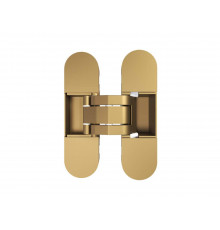 (1 коробка=2 петли) Петля скрытая ELEMENTIS, универсальная, 3D, 110x30 мм, 40 кг, цамак, матовое золото