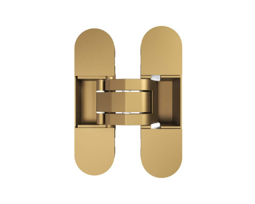 (1 коробка=2 петли) Петля скрытая ELEMENTIS, универсальная, 3D, 110x30 мм, 40 кг, цамак, матовое золото