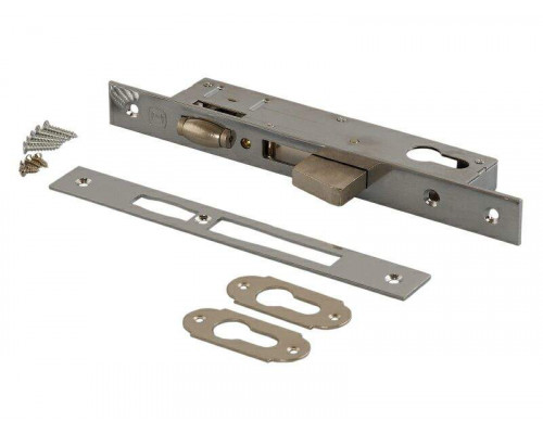 Замок ELEMENTIS с выпадающим ригелем с роликовой защелкой с ответной планкой и накладками без ПЦ, 725BR/F24/25/85 1 шт.