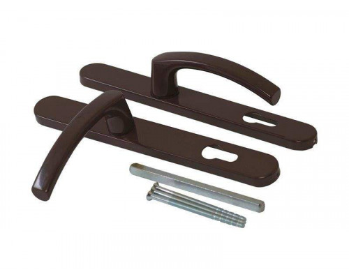 Гарнитур нажимной FKS подпруж. со сплошной накладкой 30/92 с закрытыми винтами , Коричневый RAL8019