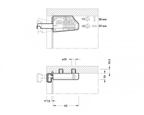 Навес для шкафа 80622P2INSX, на муфтах, левый