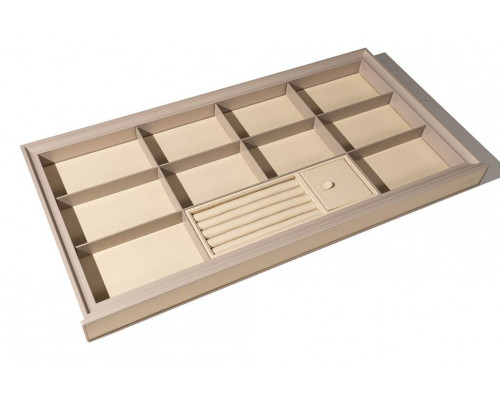 ALPHALUX Aiden Выдвижной лоток для бижутерии в базу 600 мм, 564х420х68 (ШхГхВ), кожа, шампань 1 шт.