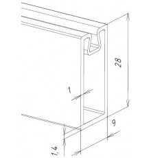 ALPHALUX Aiden Штанга прямоугольная L-3000 мм, шампань
