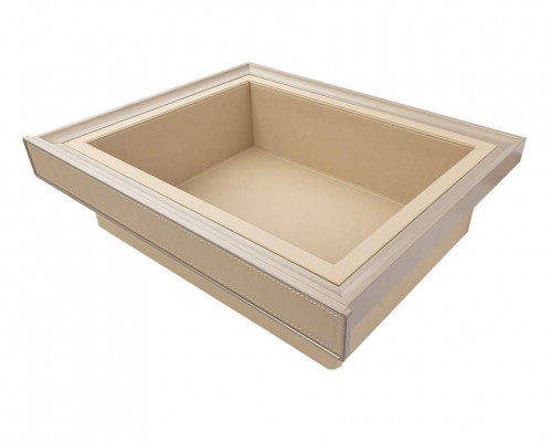 ALPHALUX Aiden Выдвижная корзина в базу 600 мм, 564х420х140 (ШхГхВ), кожа, шампань 1 шт.