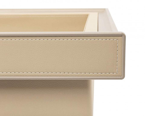 ALPHALUX Aiden Выдвижная корзина в базу 600 мм, 564х420х140 (ШхГхВ), кожа, шампань 1 шт.