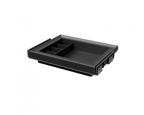 ALPHALUX Aiden Выдвижной лоток для аксессуаров в базу 600 мм, 564х420х133 (ШхГхВ), экокожа, темно-серый