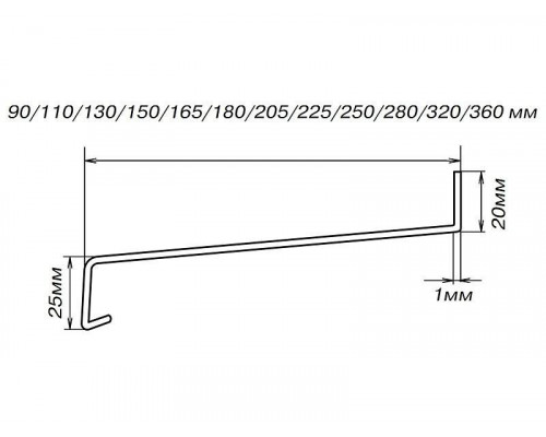 Слив наружный алюминиевый BAUSET 165 мм белый, 6м