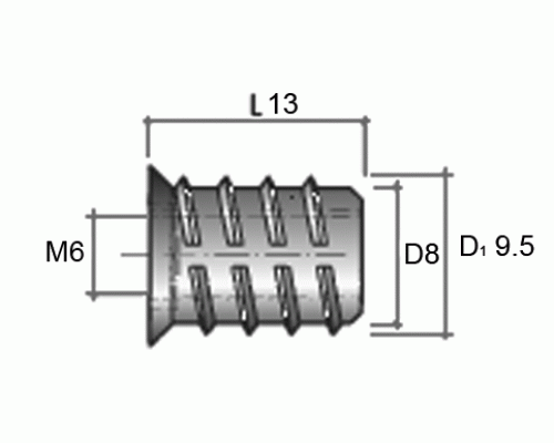 BU01 Муфта M6, D8x13 мм, цинк 1 шт. BU01 Муфта M6, D8x13 мм, цинк 1 шт.