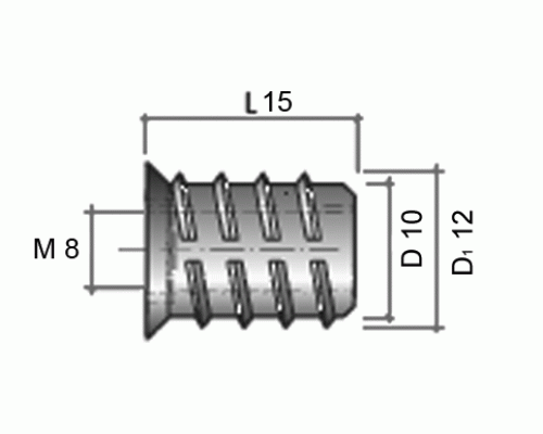 BU05 Муфта М8, D10x15, цинк 1 шт. BU05 Муфта М8, D10x15, цинк 1 шт.