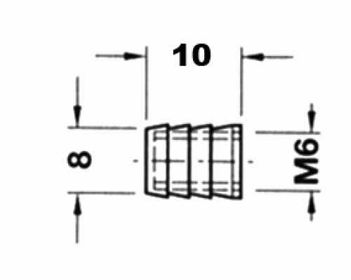 BU61 Муфта М6, D8х10мм, пластик 1 шт. BU61 Муфта М6, D8х10мм, пластик 1 шт.