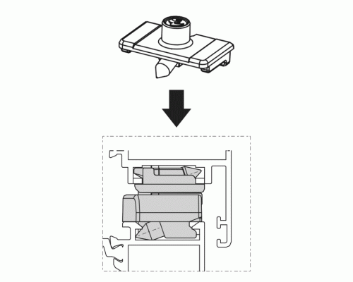 Балконная защелка, створочная часть, монтаж в Европаз 1 шт.