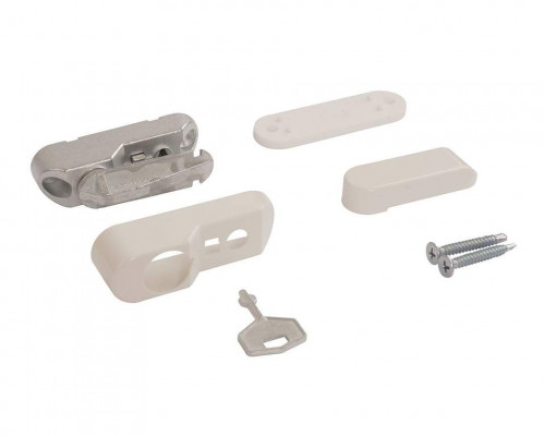 Блокиратор открывания окна INTERNIKA флажковый с ключом белый RAL 9016 (ZIP пакет)