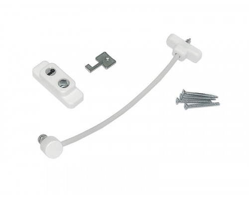 Блокиратор открывания окна INTERNIKA тросовый с ключом белый RAL 9016 (ZIP пакет) 1 шт.