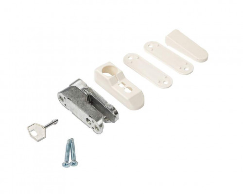 Блокиратор открывания окна флажковый с ключом белый RAL 9016