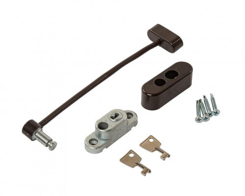 Блокиратор поворота ELEMENTIS "Топаз" с тросиком и ключом коричневый  RAL 8019