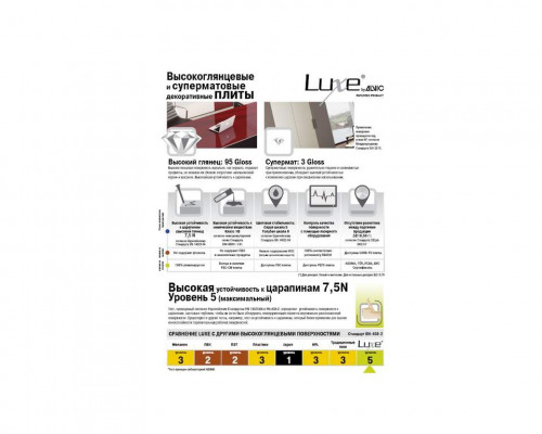Брошюра по плитам LUXE, сравнительные характеристики 1 шт. Брошюра по плитам LUXE, сравнительные характеристики 1 шт.