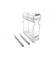 Бутылочница FGV в базу 200мм левая,глубиной 500мм, направляющие EXCEL, плавная доводка, хром 1 ком.