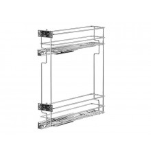 Бутылочница в базу 200мм, левая, с креплением к фасаду, направляющие плавного закрывания, 1 ком.