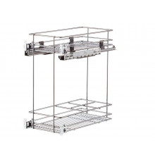 Бутылочница в базу 400мм, с креплением к фасаду, направляющие плавного закрывания, 1 ком.