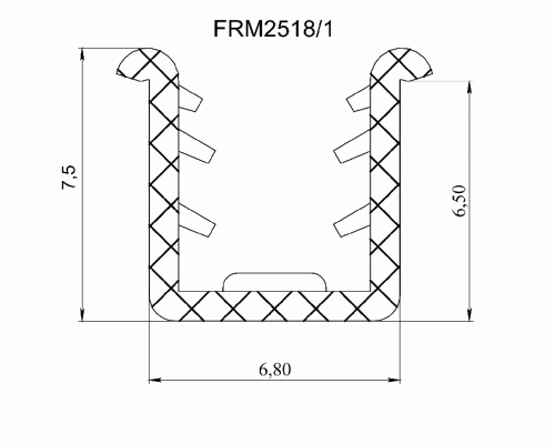 Уплотнитель ПП для алюминиевого профиля FIRMAX вставка 4 мм, L=3000 мм 1 шт.