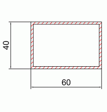 Часть ответная одностворчатой двери: труба из алюминия 40х60х2 мм, длина 3000 мм, 8020024