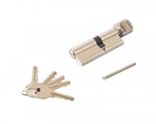 Цилиндр профильный ELEMENTIS с ручкой 35(ручка)/45(ключ), 5 ключей, никелированный