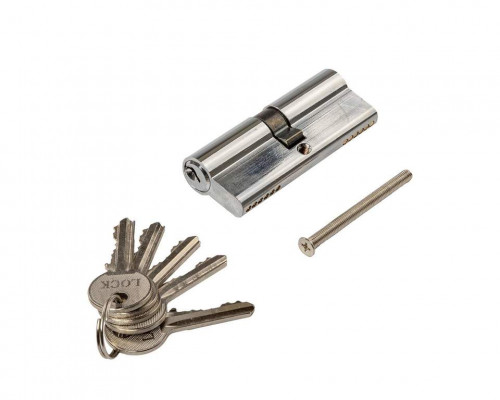 Цилиндр профильный 40/40, алю, 5 ключей, никелированный