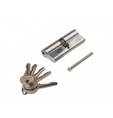 Цилиндр профильный 40/40, алю, 5 ключей, никелированный