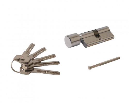 Цилиндр профильный ELEMENTIS 35(ключ)/35(ручка) ЦАМ, 5 перфорированных ключей, никелированный