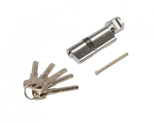 Цилиндр профильный ELEMENTIS 35(ключ)/45(ручка) ЦАМ, 5 перфорированных ключей, никелированный