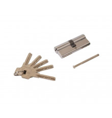 Цилиндр профильный ELEMENTIS 40(ключ)/40(ключ) ЦАМ, 5 перфорированных ключей, никелированный 1 шт.