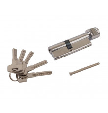 Цилиндр профильный ELEMENTIS 40(ключ)/50(ручка) ЦАМ, 5 перфорированных ключей, никелированный 1 шт.