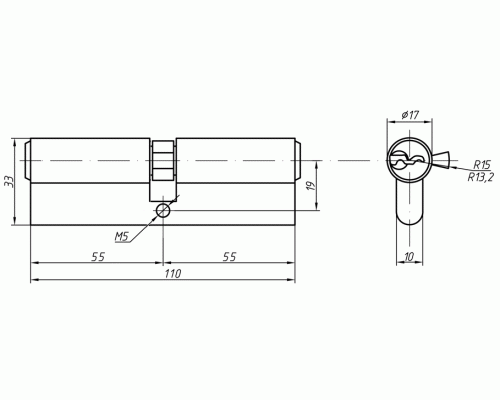 Цилиндр профильный MAXBAR 847/K 55-55, никелированный 1 шт. Цилиндр профильный MAXBAR 847/K 55-55, никелированный 1 шт.